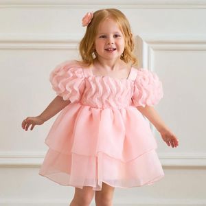 Fille robe bébé robe baptême 1er anniversaire princesse pour filles mariage kids vêtements tutu en dentelle de dentelle Bridemaid