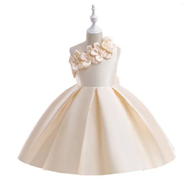 Robes de fille vêtements de bébé fleur enfants princesse soirée bal de promo arc blanc mariage demoiselle d'honneur robe d'été robe de bal robes