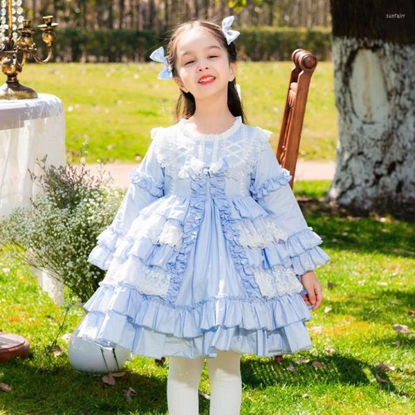 Fille Robes Bébé Vêtements Espagnol Vintage Lolita Princesse Robe De Bal Arc Dentelle Conception Anniversaire Baptême Pâques Eid Fête Pour A2339