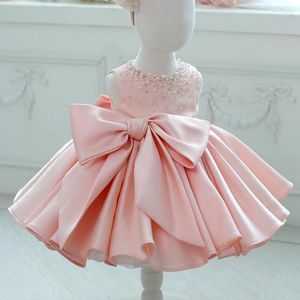 Fille Robes Bébé Robe Dentelle Fleur Perlée Robe De Baptême Baptême Vêtements Né Enfants Filles Anniversaire Infantile Fête Princesse Costume