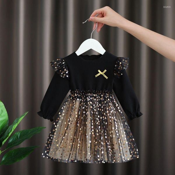 Fille robes bébé robe printemps et été coréen coton Tutu jupe étoile Net gaze princesse Dres enfants fête pour