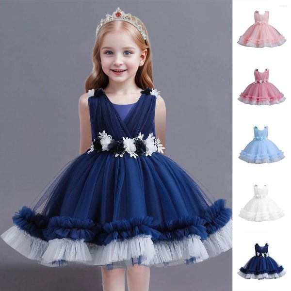 Robes de fille bébé filles robe d'anniversaire en couches Tulle princesse enfants robes de bal élégant enfant en bas âge vêtements Pageant cérémonie fête 0-5T