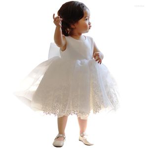 Robes de fille en dentelle pour bébés filles, robe de baptême avec perles, vêtements princesse en dentelle, Tutu pour fête de mariage, 1er anniversaire