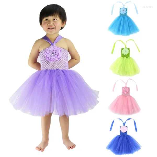 Robes de fille Vêtements pour bébés filles Wennikids Fleur Crochet Top Tutu Robe pour anniversaire/po/mariage/fête/festival Noël Halloween