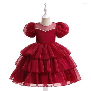 Fille robe bébé filles habillée de mode pour une mignonne manche bouffée Noël petite princesse d'anniversaire cadeau pour enfants