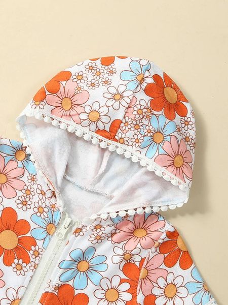 Robes de fille Maillot de bain pour bébé fille avec jupe à volants et imprimé floral - Maillot de bain mignon pour tout-petits pour le plaisir de la plage en été