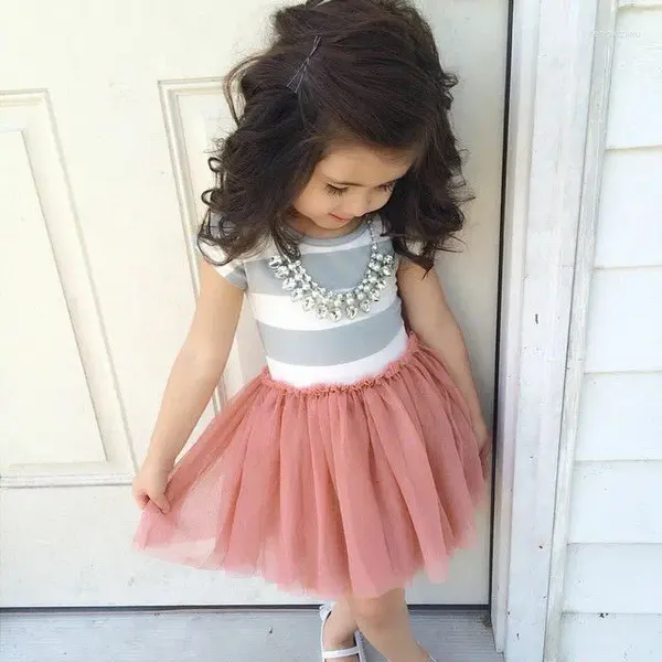 Vestidos de niña bebé niños niñas princesa rosa encantador vestido de lujo corto de tul