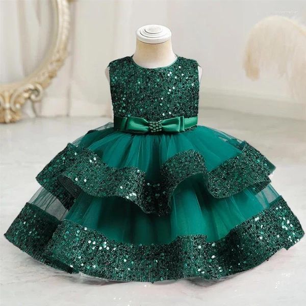 Robes de soirée pour filles, tenue Tutu de princesse à paillettes, pour 1er anniversaire, noël, mariage, formelle