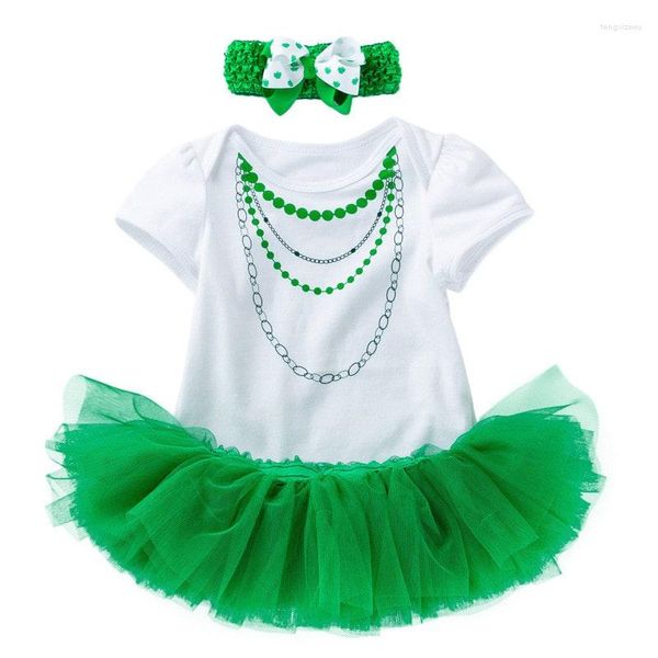 Robes de fille pour bébé, tenue de la saint-Patrick, tenue Tutu, jupe Tutu, ensemble en Tulle vert trèfle