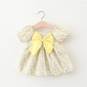 Robes de fille bébé bébé robe à manches courtes fleur de fleur