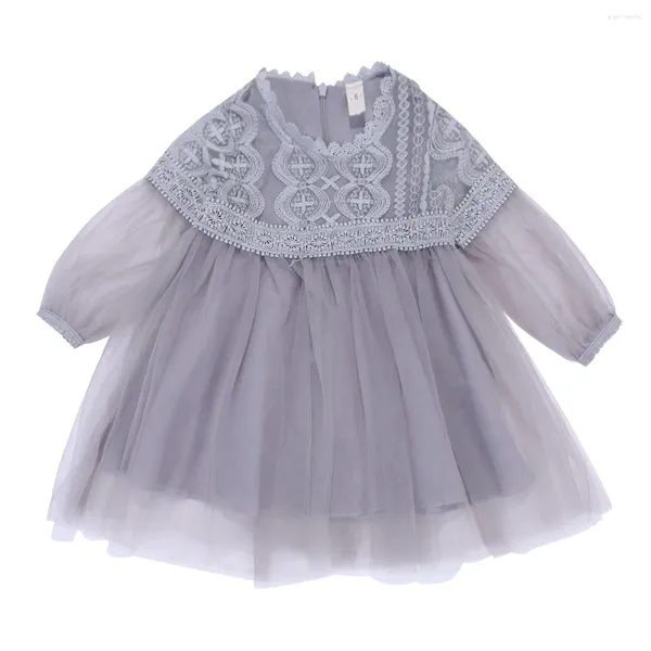 Vestidos de niña Bebé Niño Flor Fiesta de verano Bautismo Bautizo Manga larga Vestido formal de encaje Tamaño 0-3 T