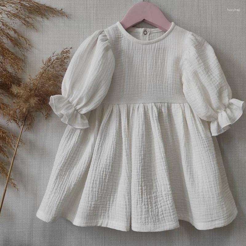 Girl Dresses Baby White Dress Summer Children Toddler Baptism Clothes Fashion Casual Short Sleeve Robe Fille Easter Outfit