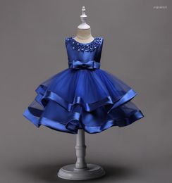 Robes de fille robe de bal o cou royal blue en dente