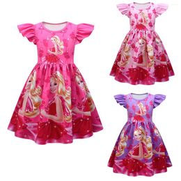 Robes Barbie pour filles, vêtements de princesse à la mode, cadeau de fête d'anniversaire, en soie de lait, disponibles pour 3 à 8 ans