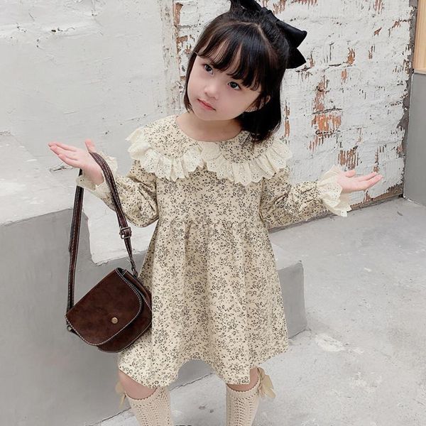 Vestidos de niña Hermoso vestido floral para niños Primavera Verano Niñas bebés Tops cálidos Tocando fondo Ropa para niños Ocasión especial Manga larga Alto