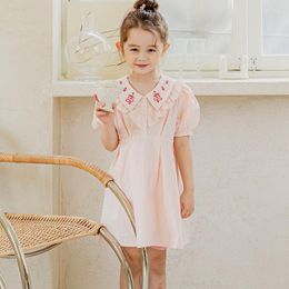 Mädchenkleider BEBEZOO Baumwolle Baby Sommer Mädchen Kleidung Puffärmel A-Linie Kleid für 3-8 Jahre Kinderkleidung
