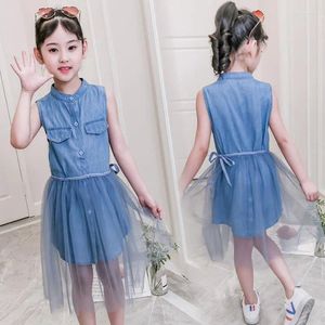 Vestidos de niña Jeans de mezclilla grandes Blusa de fiesta para cóctel Fiesta de malla Vestido de tul de princesa Edad 5 6 7 8 9 11 13 14 años