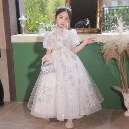 Mädchen Kleider Geburtstag Kleid Pailletten Spitze Blume Hochzeit Party Weihnachten Prinzessin Erstkommunion Vestido