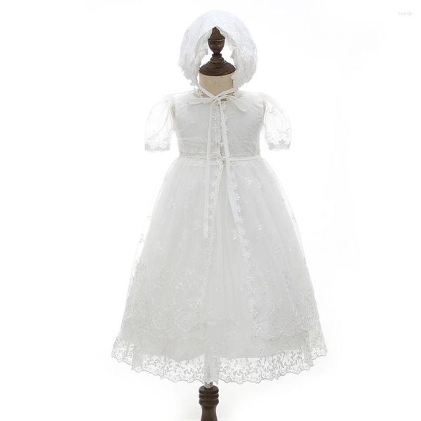 Fille robes né bébé robe 1 an baptême blanc dentelle vêtements infantile fête d'anniversaire mariage princesse enfants vêtements 0-24 m