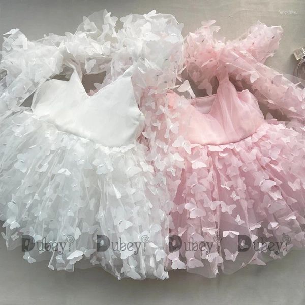 Vestidos de niñas Baby Baby Girls Vestido 3D Butterfly para niños pequeños.