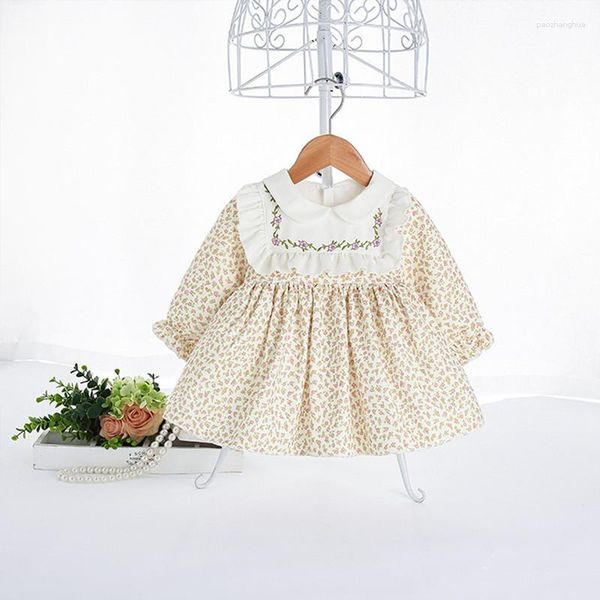 Fille robes né bébé filles robe de princesse printemps automne imprimer 1 an fête d'anniversaire vêtements pour bébés enfants Vestidos