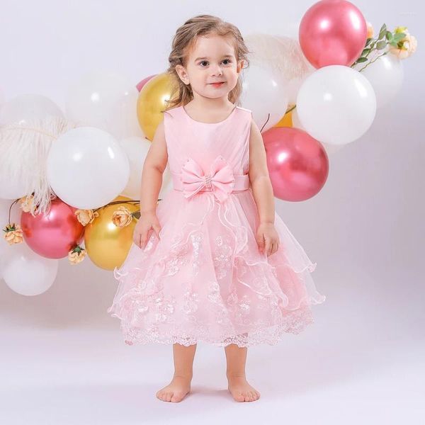 Robes de fille née bébé robe de baptême blanc pour filles