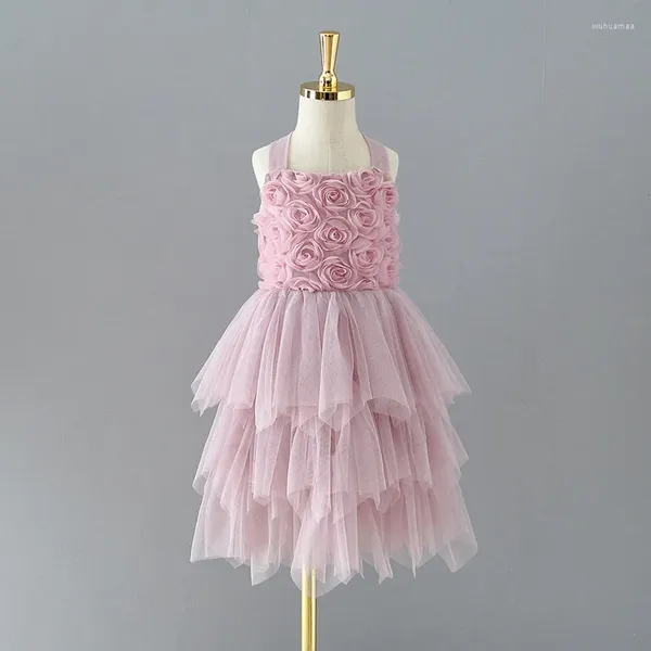 Robes de fille née filles dentelle Tutu robe pour enfants dos croisé princesse vêtements robe de soirée enfants belle mode Vestido Costume