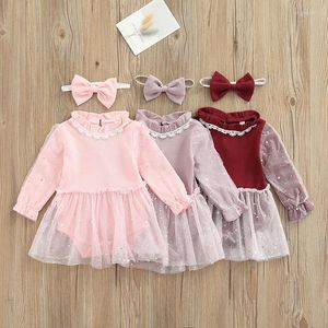 Vestidos de chicas Nacidas niñas infantiles rojo mompers navideño de manga larga lentejuelas de la princesa princesa disfraces de Navidad 0-24m