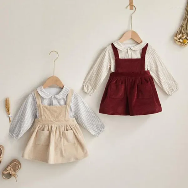 Robes de fille née pour enfants pour bébés filles gilet en velours pour le printemps de robe d'automne 0-3 ans