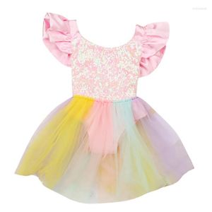 Vestidos de niña Born Toddler Baby Girls Lace Tutu Romper Fancy Dress Trajes Traje de verano Vestido de fiesta con pantalones