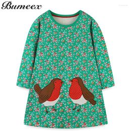 Robes fille Bumeex enfant en bas âge filles à manches longues automne printemps coton décontracté jouer fête enfants vêtements