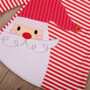 Meisjesjurken Canis Girls Kerstkleding Kleding Striped Santa Print Party Tutu Xmas maat 2-7t