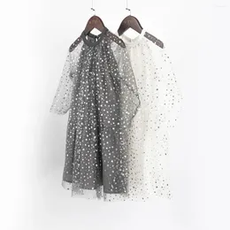 Robes de fille Robe d'été décontractée pour enfants filles 2 4 6 8 10 ans vêtements style coréen fête d'anniversaire soirée paillettes blanc tulle robes