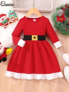 Fille robe ceeniu enfants Noël pour filles rouges santa claus fête princesse robe pour enfants vêtements pour tout-petits costume