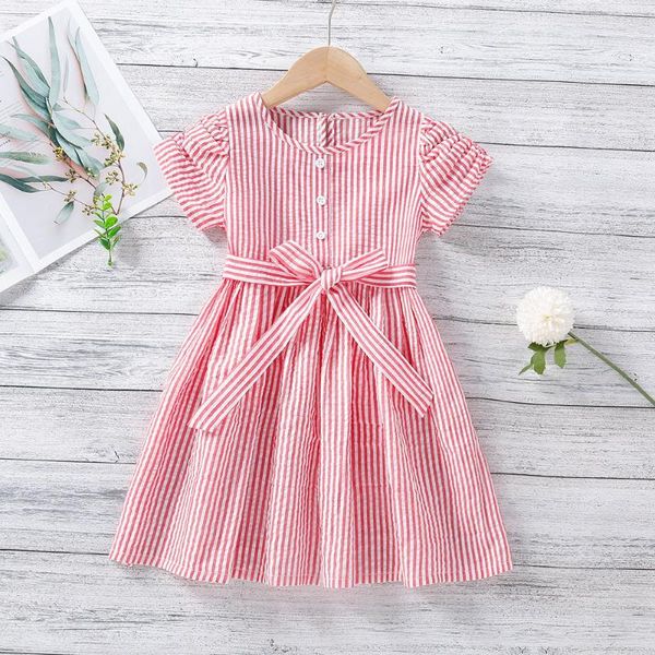 Fille robes enfant filles pour été bébé mode tendance taille princesse fête chemise robe 2 12 ans enfants vêtements