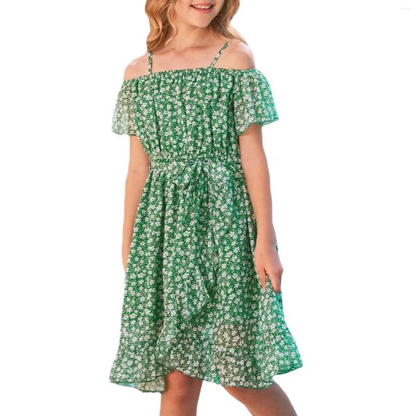 Robes d'été pour filles, tenue d'été pour enfants, pulls de vacances pour noël, robe d'été pour tout-petits, taille 6