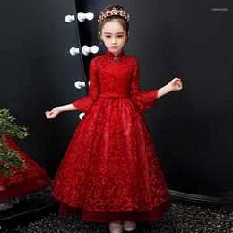 Robes de fille robe de soirée d'anniversaire pour enfants 2024 Spring Flower Boy Party Host Model Walk Show Performance Performance Piano