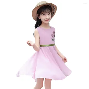 Robes de fille Robe pour enfants Bretelles pour filles Été Petite jupe de princesse en mousseline de soie