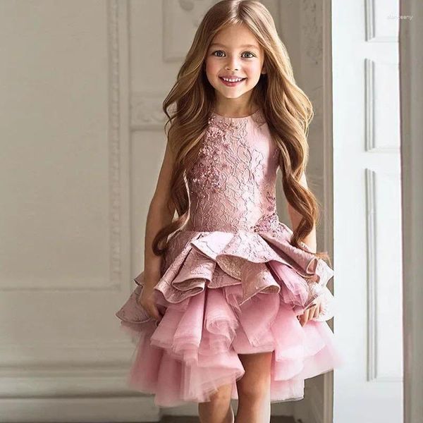 Robes de fille robe pour enfants princesse fleur enfant mariage jupe courte moelleuse