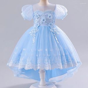 Robes de fille robe de princesse bouffante pour enfants, vêtements en gaze à manches bulles, pour mariage, fleurs, vacances, fête de noël