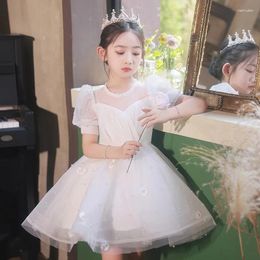 Robe de fille robe de soirée pour enfants simple princesse fleur de fleur de mariage Veille moelleuse