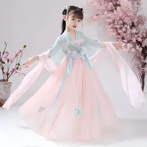 Meisjesjurken Hanfu Tang-kostuum voor meisjes Super Fee-jurk Prinses Oude Chinese wind en sneeuw die weinig draait