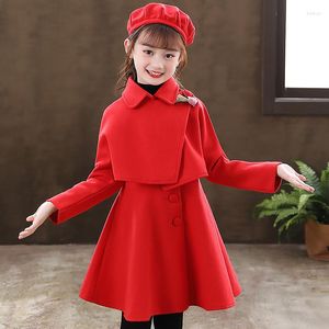 Fille Robes Enfants Printemps Automne Épais Chaud Laine Avec Chapeau Rose Robes D'hiver À Manches Longues Robe Bébé Filles Vêtements 3 12 Ans