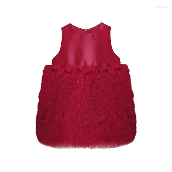 Vestidos De niña, vestido De Navidad para niñas, falda esponjosa para fiesta, vestido veraniego rojo, faldas, Vestidos De Navidad, bata, ropa para niños pequeños