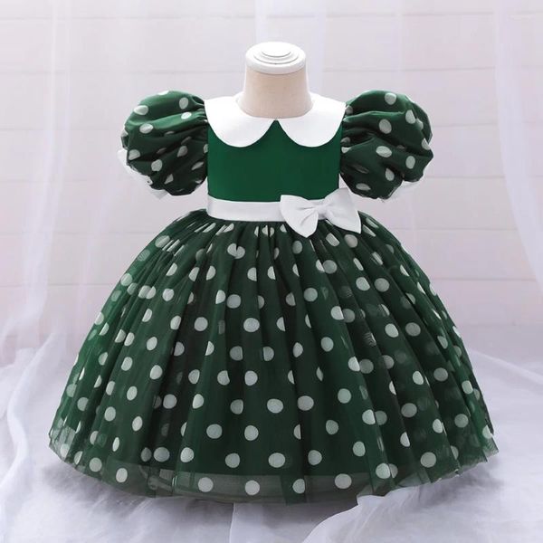 Robes de fille Fête de Noël Bébé Filles Robe pour enfants Vert Rouge Manches bouffantes Élégant Anniversaire Princesse Mariage Soirée Costume Robes