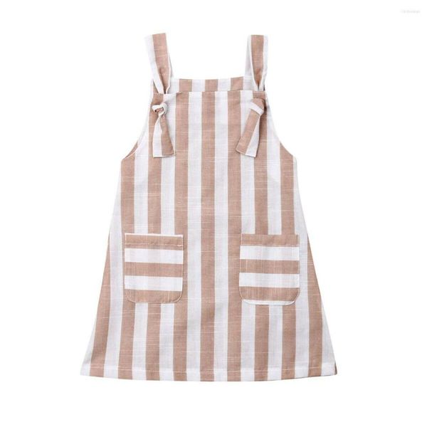 Robes de fille CitgeeSummer Toddler Kids Baby Girls Vêtements sans manches Striped Casual Party Strap Dress