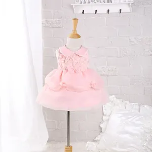 Robes de fille en coton et dentelle, robe de soirée pour bébé, robe de bal formelle d'anniversaire