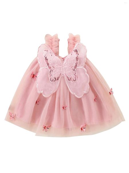 Robes de fille Robe mignonne et élégante à imprimé papillon 3D pour petites filles
