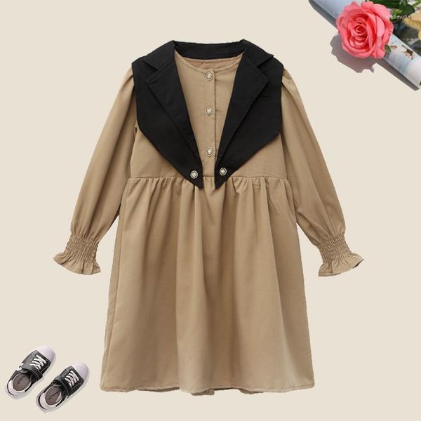 Fille Robes Mignon Bébé Filles À Manches Longues Enfants Vêtements Enfants Fête D'anniversaire Princesse Robe Printemps Adolescents Vestidos 2023