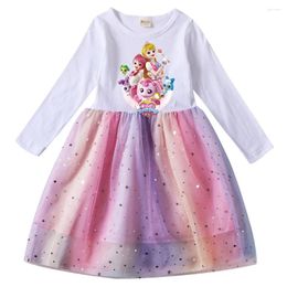 Robes de fille mignonnes, vêtements pour adolescentes, robe à manches longues, Costume de Cosplay de dessin animé pour enfants, princesse décontractée